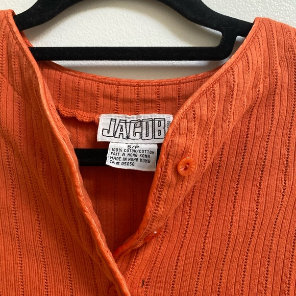 Vintage Jacob Orange Ribbed Cardigan - Picture 2 of 5